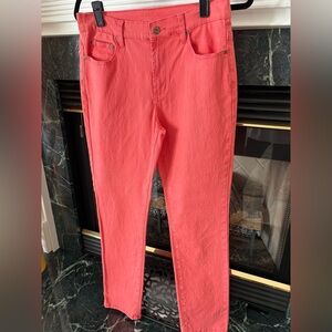 DG2 By Diane Gilman Zip Front Stretch Jean in Coral